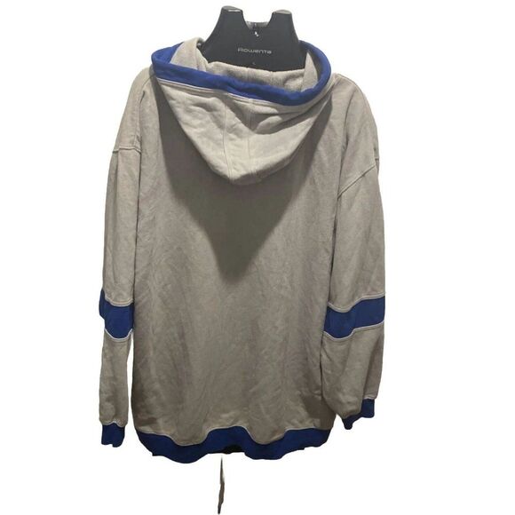 Vintage Y2K Air Jordan Fleece Hoodie Sweatshirt XXL Grey Blue Jumpman FLAWED - Picture 8 of 10